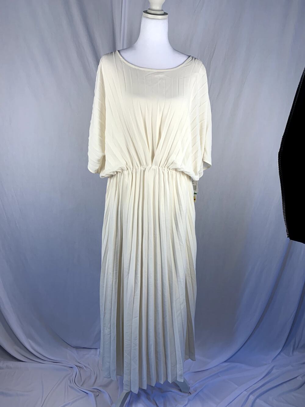 MSK Women’s Size Large Birch Pleated Chiffon Dolman Sleeve Midi Dress NWT